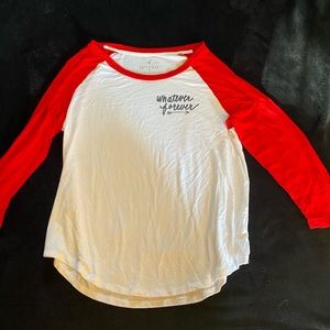 3/4 sleeve baseball style tee